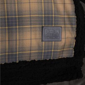 Dixxon Plaid Sherpa Blanket Distillery Color Pattern Grey Black Tan NWT